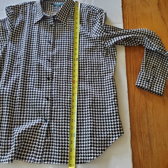 Lauren Ralph Lauren Non Iron Button Up Shirt Black/Ivory Houndstooth Size XL - Picture 14 of 15